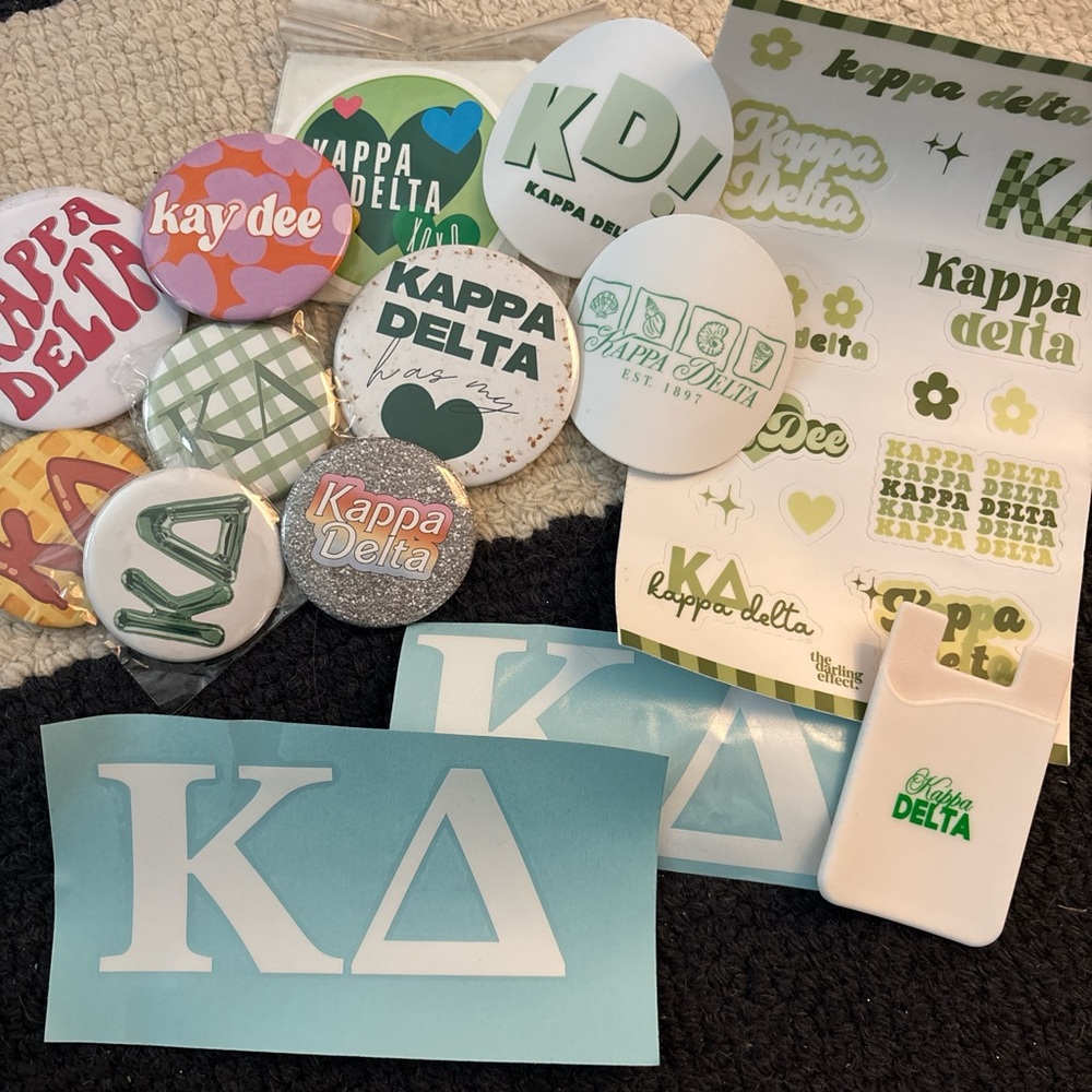 Kappa Delta Sorority Stickers & Game-day Buttons
